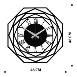 Wallity Enzoclock - S012 Reloj de Pared Decorativo de Metal Negro